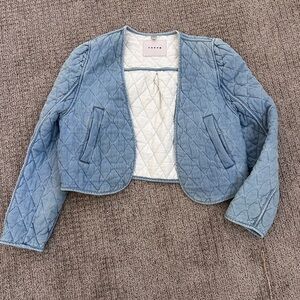 BLANK NYC Quilted denim crop jacket